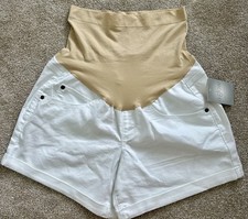 New A:glow Maternity Boyfriend Shorts Full Tummy Panel Size 8
