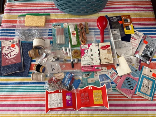 Lot Of Sewing Supplies Including Needles Safety Pins Buttons & More ! Look !