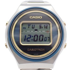 Casio 50th Anniversary Casiotron Bluetooth Watch Used Stainless Steel Blue IP B