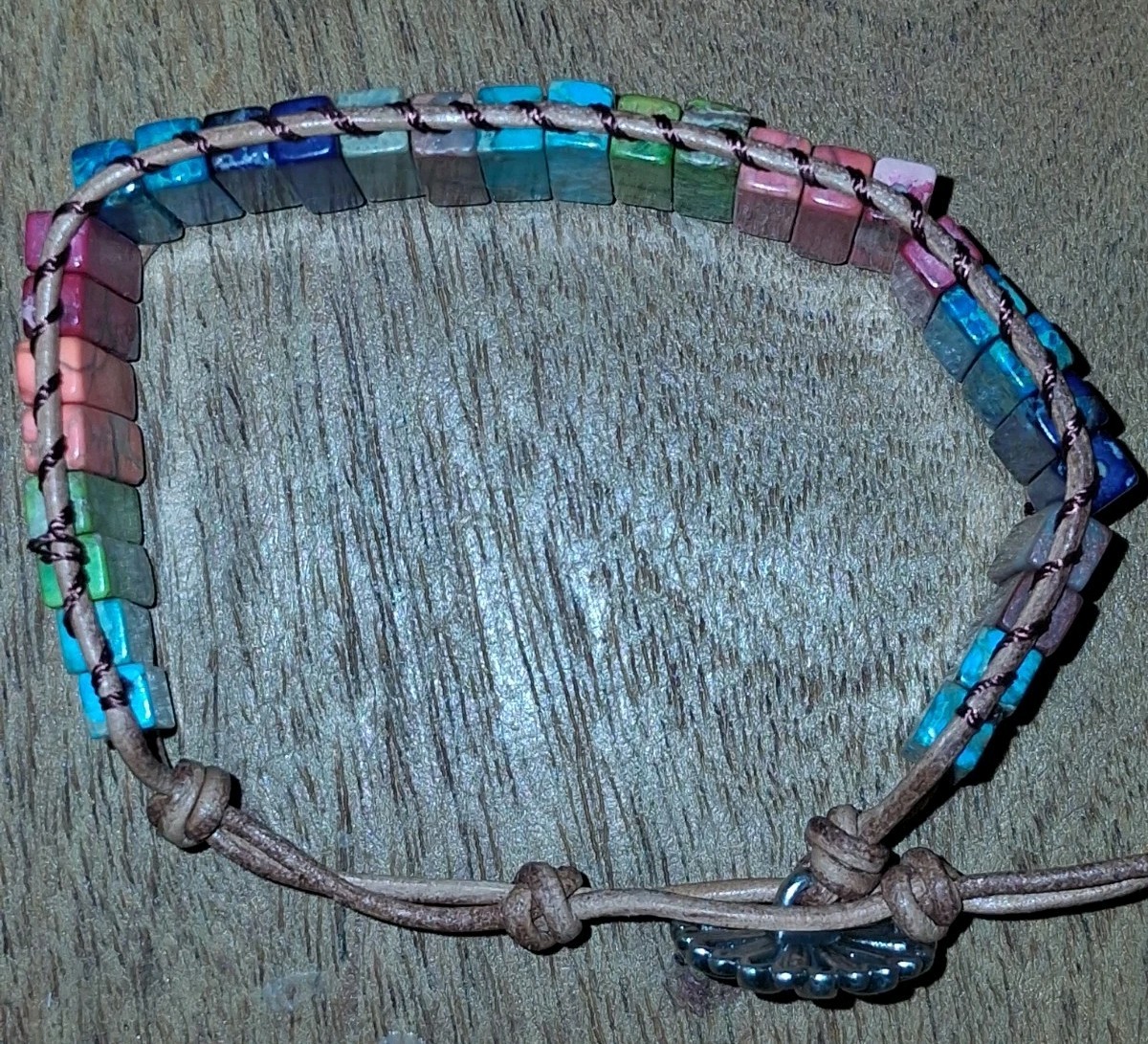 Handmade Bracelet Adjustable Different Color Gems… - image 4