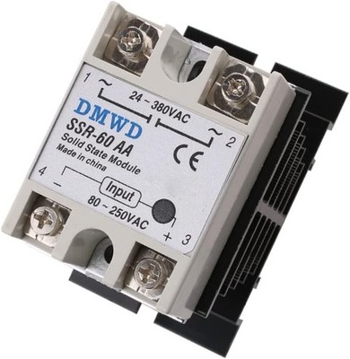 SSR 60AA Solid State Relay AC to AC 80 250V Input 24 380V Output 60A Heat Sink