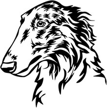 BARSOI Aufkleber - Autoaufkleber -sticker- Barsoi Kopf - Russischer Windhund #01