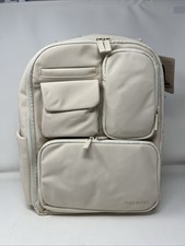 Itzy Ritzy Utility Diaper Bag Backpack 17 Pockets Insulated Bottle Holders Cream