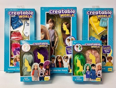 Creatable World Doll CS-619 2 Style Packs 4 Wigs Bundle NEW