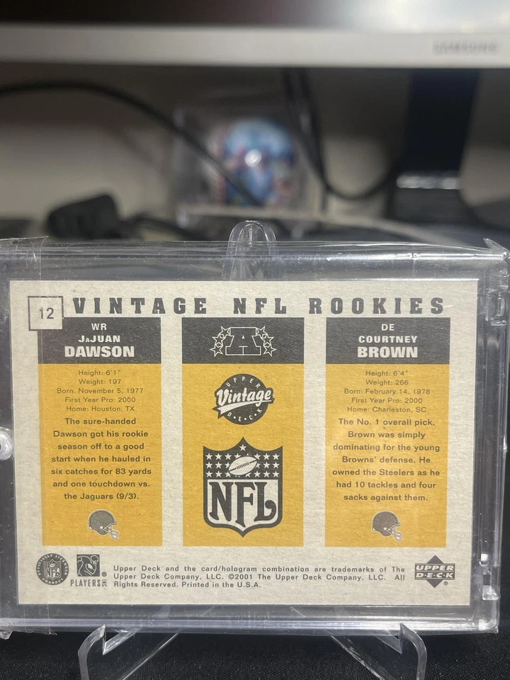 2000 Upper Deck Vintage Preview #12 Courtney Brown / JaJuan Dawson #/1000 - Image 2 of 2