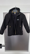 Jack Wolfskin Winter 3in1 Jacke, Größe 128, Kinder Schwarz Winterjacke Anorak
