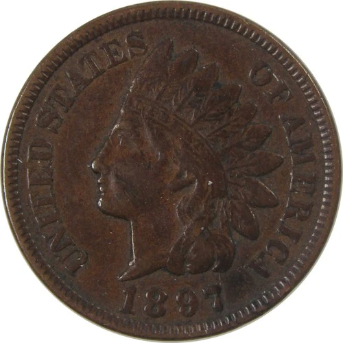 1897 Indian Head Cent XF EF Extremely Fine Penny 1c Coin SKU:I25256