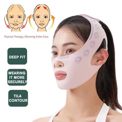 V Line Chin Strap Face Slimming Bandage Double Chin Lifting Mask Anti Wrinking - image 1 of 4