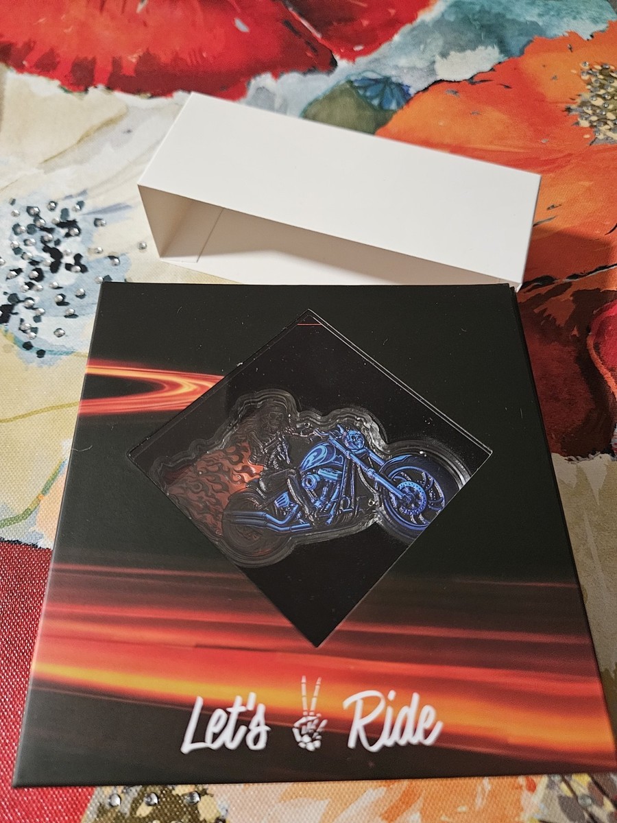 100 Gram .999 Copper Colorized Bone Queen Biker in Display Box