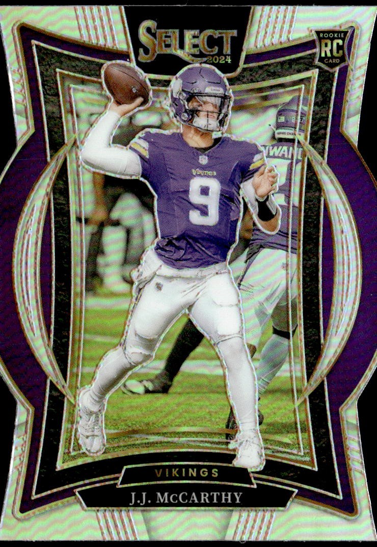 2024 Panini Select #24 J.J. McCarthy Silver Prizm Die Cut Rookie F5