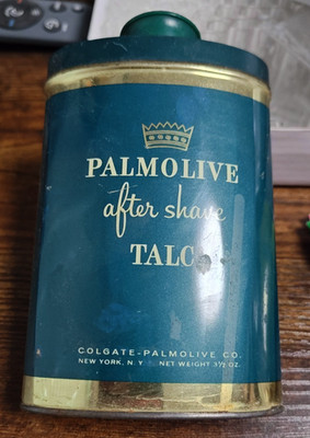 Vintage 1950's Palmolive After Shave Talc Advertising Tin