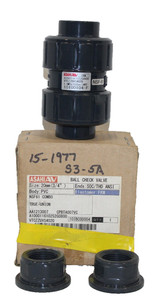 3/4" ASAHI 1213007 PVC TRUE UNION BALL CHECK VALVE FKM SEATS IPS/SOCKET NEW