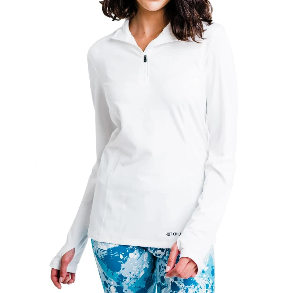 Hot Chillys Womicro-Elite Chamois Zip-T Womens White X-Large -Open Box - Image 3 of 4