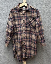 BDG Urban Outfitters Shirt Mens S Brown Plaid Oversized Button Up Rugged Trend