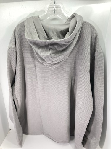 Express Waffle Hoodie Shirt Men Sz 2XL XXL Gray Long Sleeve Pullover Fleece NWT - Picture 11 of 13