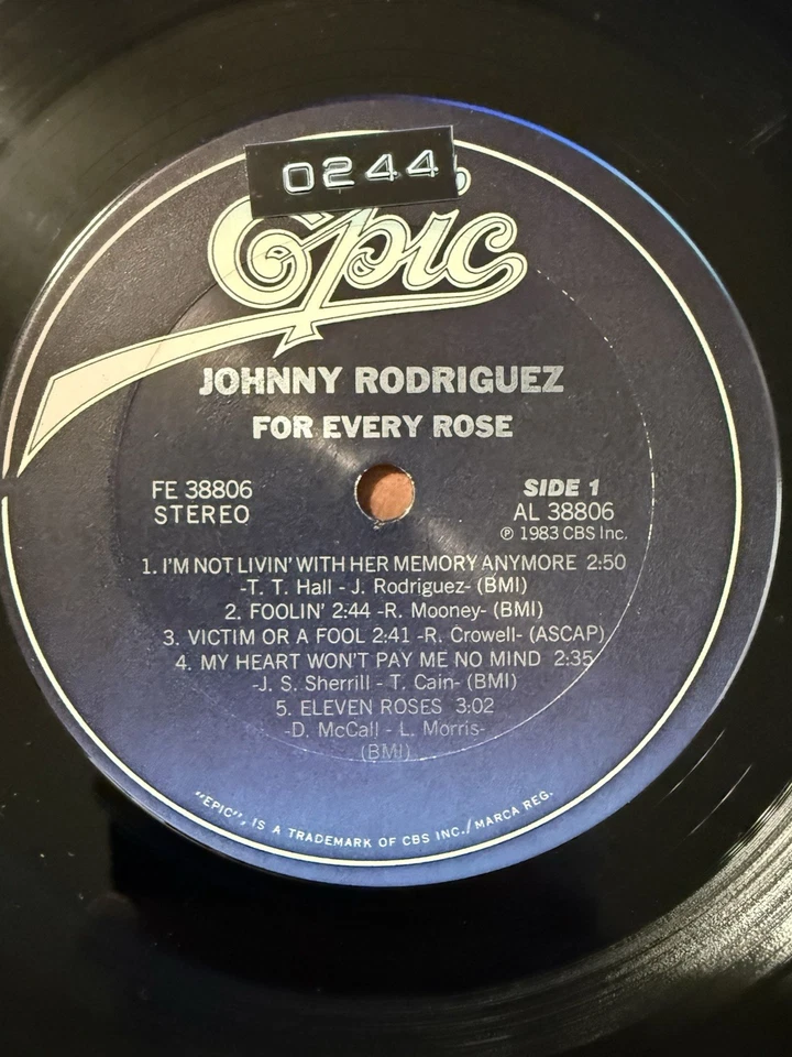 Johnny Rodriguez For Every Rose Epic Vinyl LP FE 38806 1983 Like New - Image 3 of 4