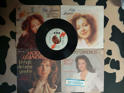 Vicky Leandros 7'' Singles Sammlung,1x MusikBox Einleger 1x White Label Love S Al