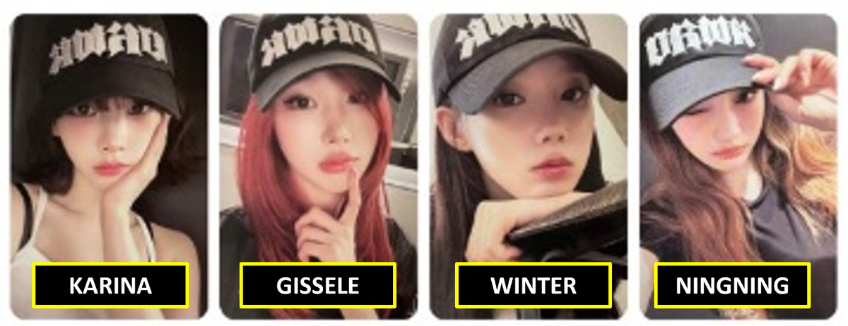 aespa カリナ dirty work キャップ md トレカ AESPA DIRTY WORK MD BALL CAP OFFICIAL PHOTOCARD PC KARINA