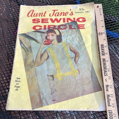 1967 Summer Aunt Janes Sewing Circle Magazine Crewel Work Knitting For Babies