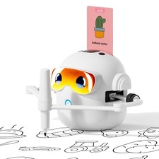 Drawing Robot for Kids with 100 Card, Voice Interactive Educational Drawing M...
