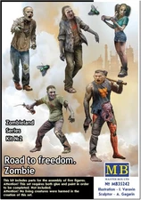 Master Box 1/35 Zombieland Series 4 Male Zombies Female Zombie Plastic Model Kit