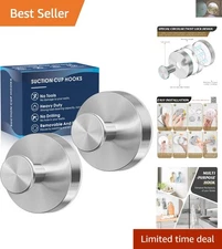 Luxe 2-Pack Suction Cup Hooks for Shower & Bathroom - Heavy Duty, Stylish Design
