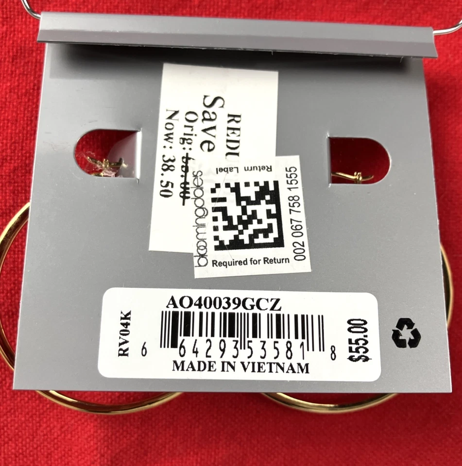 Pendientes de aro NADRI Zoe enchapados en oro de 18k con circonitas cúbicas nuevos con etiquetas - Precio de venta sugerido por el fabricante $60 Foto 4 de 4