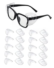  10 Pairs Eye Glasses Side Shields, Flexible Slip on Side Shields for Safety 