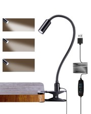 Led Desk Lamp with Clamp - 10 Brightness Levels, 12 Flexible Gooseneck,Eye Pr...