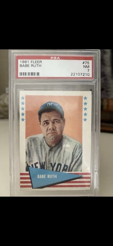 1961 Fleer Baseball Greats Babe Ruth #75 PSA NM 7 New York Yankees