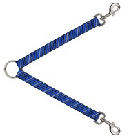 Dog Leash Splitter Diagonal Stripes Scribble Gray/Blue (Us Import)
