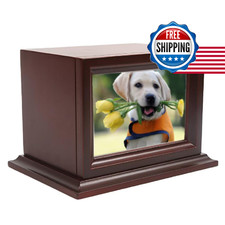 Wooden Pet Memorial Keepsake Urns, Photo Box Pet Cremation Urn Cremation Urns fo