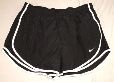 Nike 831558-011 Women's 1X Dry Tempo Running Shorts 3'' Inseam Black & White