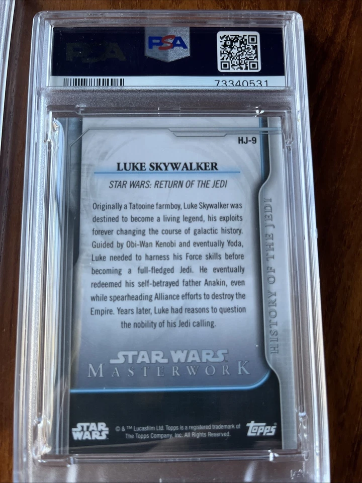 2018 Topps Star Wars Masterwork History of the Jedi Luke Skywalker #HJ-9 PSA 10 - Image 4 of 4