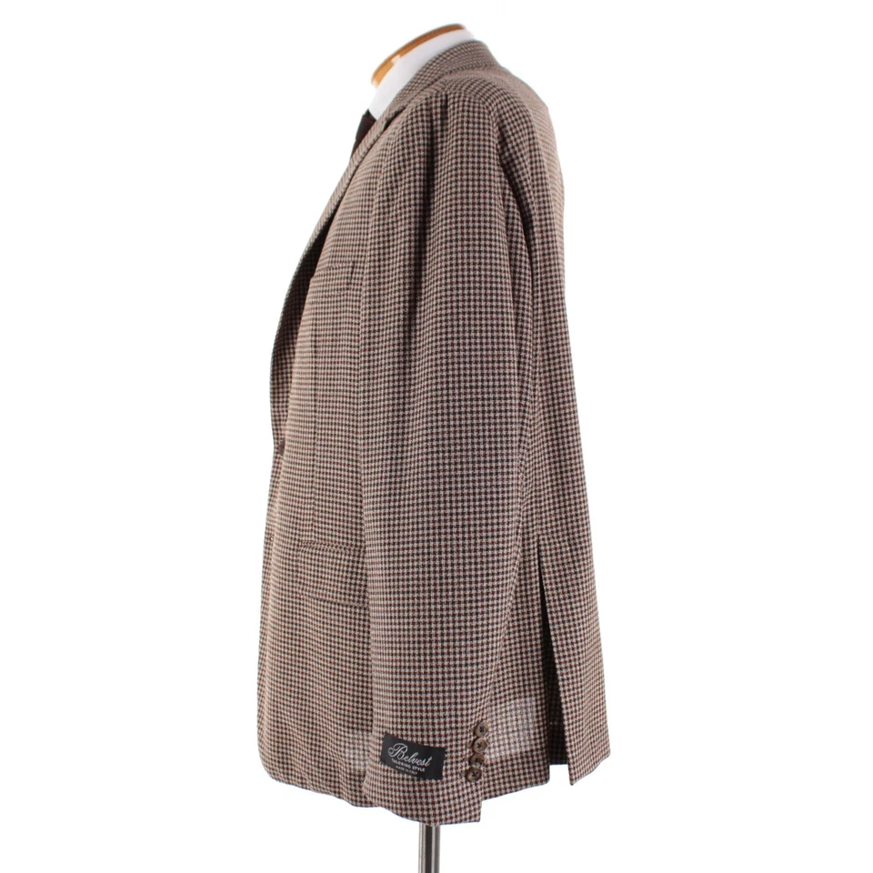 Abrigo deportivo Belvest nuevo con etiquetas mezcla de lana talla 60R (50R EE. UU.) a cuadros marrones Foto 4 de 4
