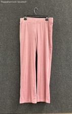 Juicy Couture Women's Pink Velour Wide Leg Pants Rhinestone Back Logo Y2K Sz L
