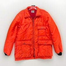 Patrick Duluth Orange Puffer Vintage 1970  s Dacron USA Hunting Jacket Medium