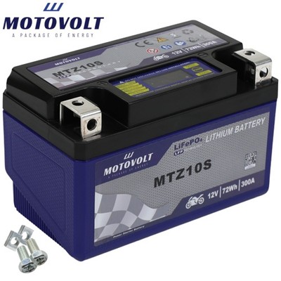 Batterie für SYM CR 300 i Wolf Cafe Racer ABS 18 motoVolt Lithium YTZ10S