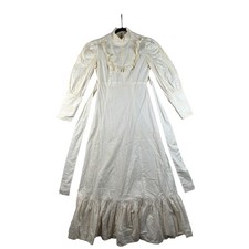 Vtg Edwardian Lace Maxi Dress Cream Cottagecore Victorian Wedding Gunne Sax Boho