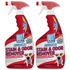 OUT PetCare Pet Odor Stain Remover Spray, 32 Ounce Pack of 2 , White