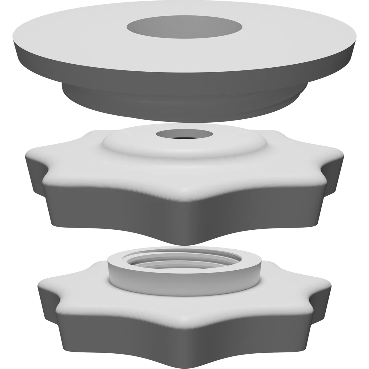 Viti A Manopola A Stella (M5 M6 M8 M10) - Testa In Plastica, Filetto In Acciaio