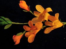 Vintage Millinery Flower KT5 Feminine 2-Tone Orange