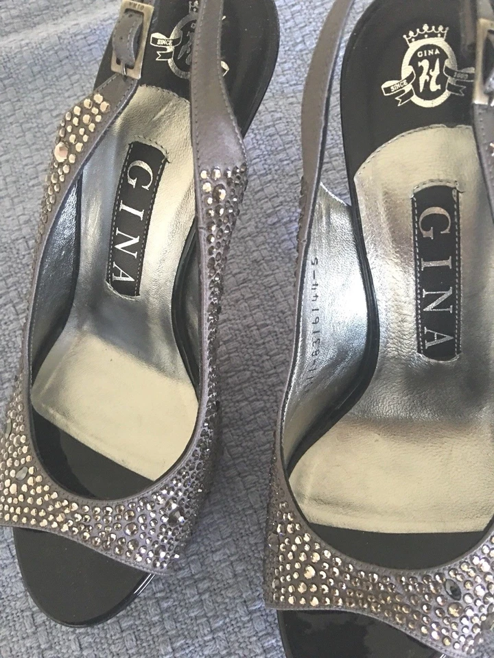 GINA СДЕЛАНО В АНГЛИИ FAB НАРЯДНЫЕ ТУФЛИ НА ПЛАТФОРМЕ, (подошвы слегка изношены, топ в  - Изображение 2 из 4