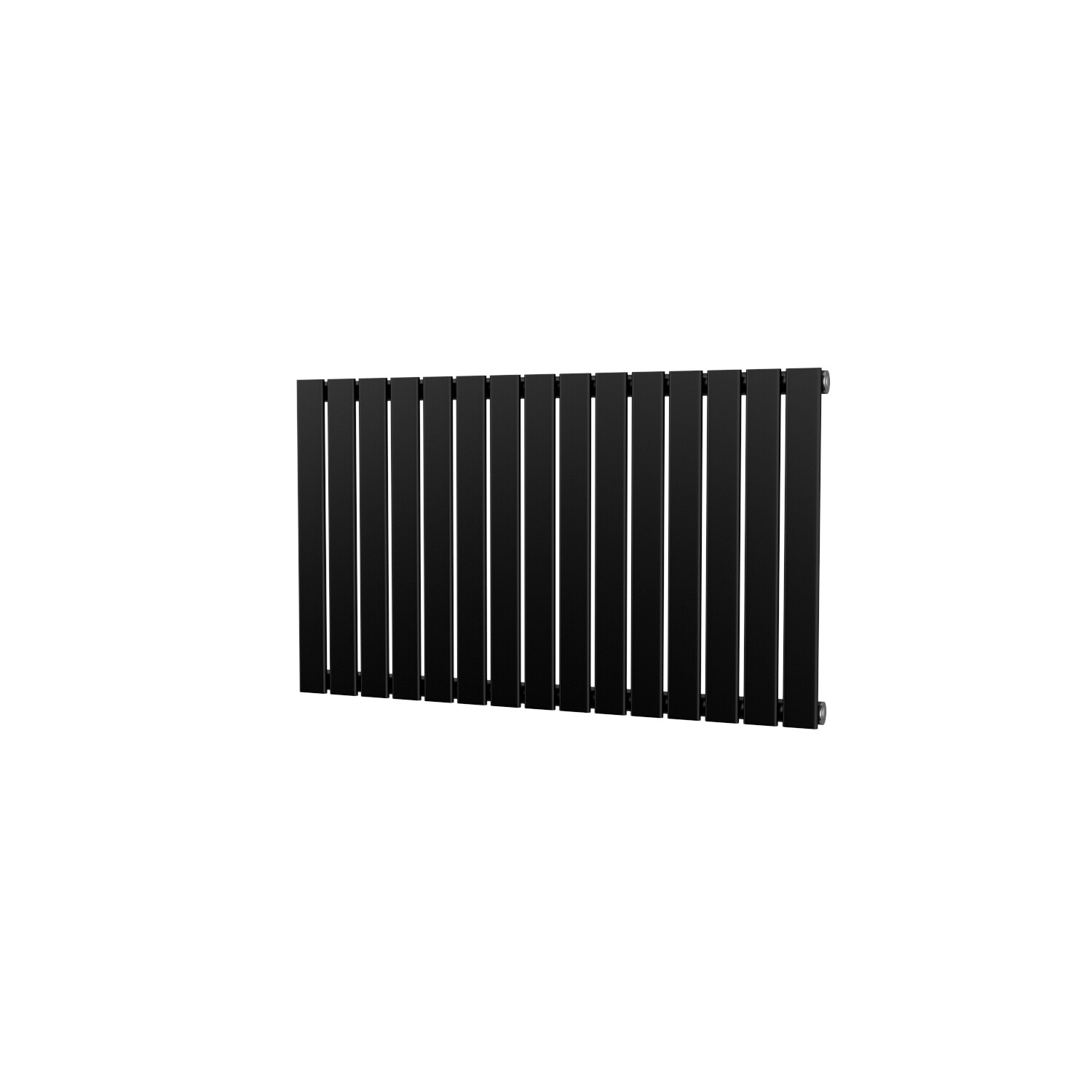 UK Radiators Black Horizontal Flat Tube Heater Designer Single Panel 600x1020mm
