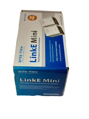 2-Brite-View LinkE Mini 500 Mbps Powerline Ethernet Adapter BVP-5100D - Picture 8 of 12