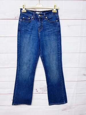 Levi's Perfectly Slimming Boot Cut 512 Womens Jeans Sz 4 Blue Mid Rise 5 Pockets
