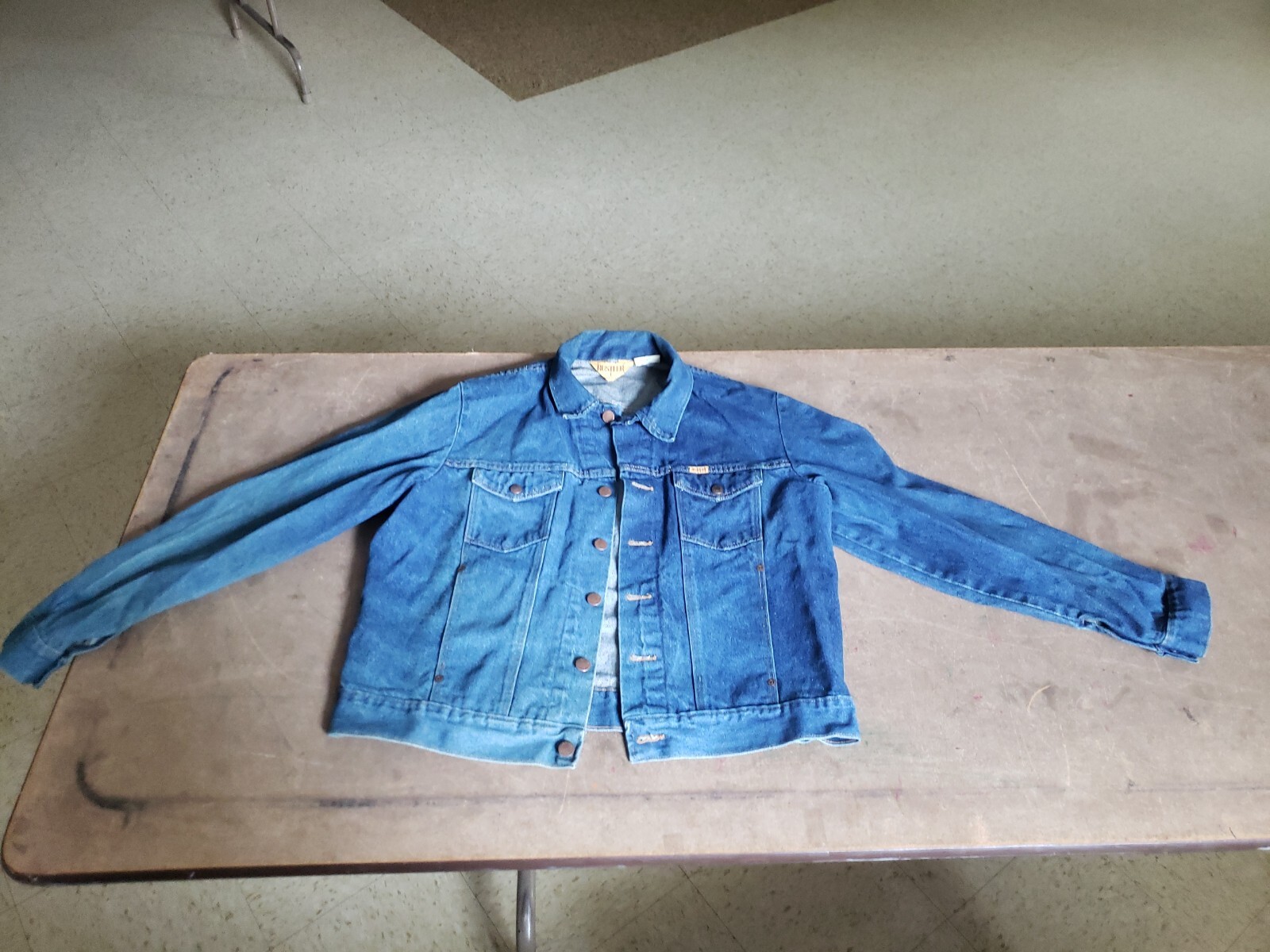 Vintage Rustler Made In USA Jean Denim Trucker Farme… Gem