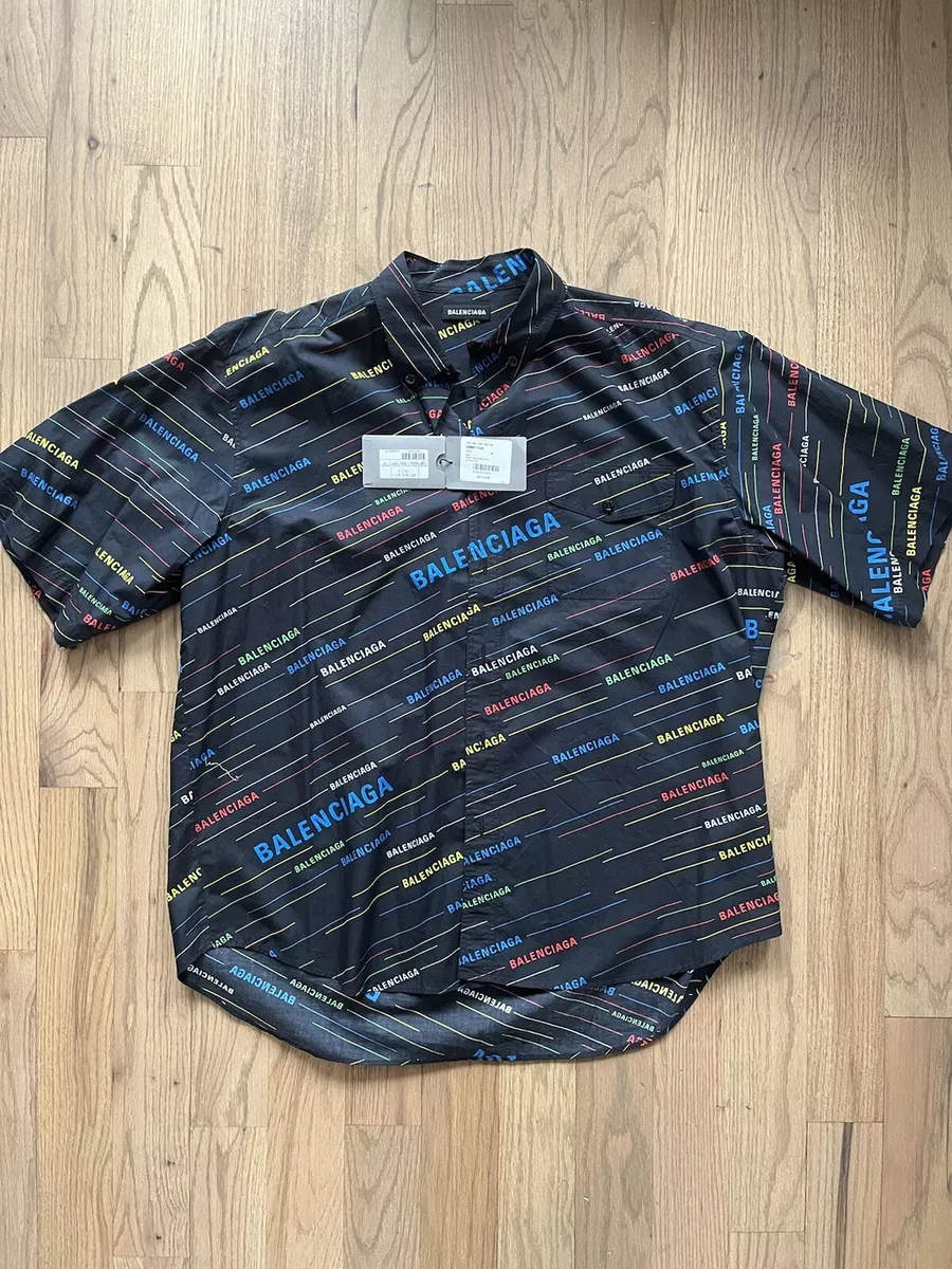 Balenciaga logo-print short-sleeve shirt - Blue