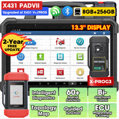 LAUNCH X431 PAD 7 X-PROG 3 OBD2 Car Diagnostic Scanner Tool IMMO Key Programming
