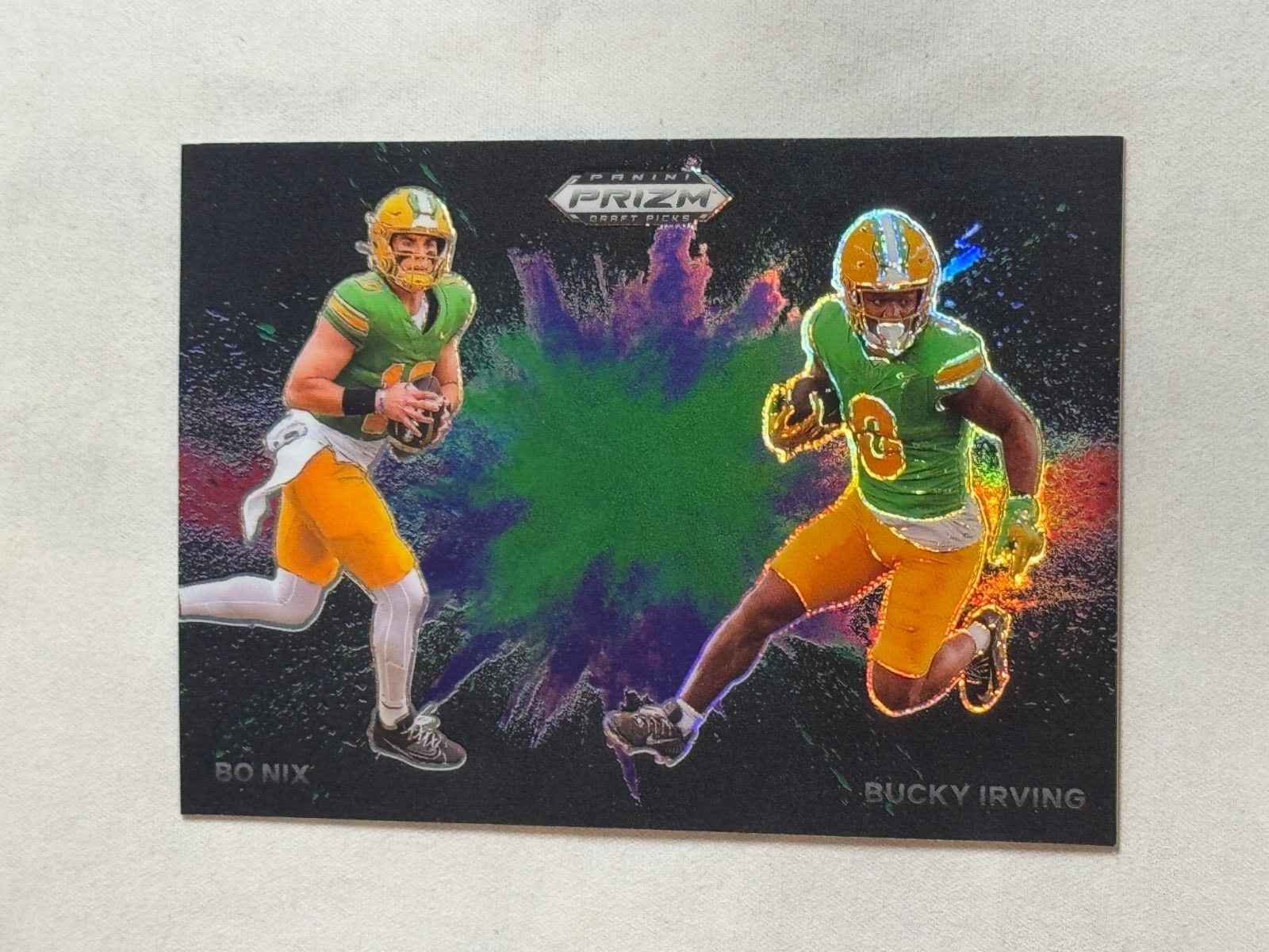 2024 Panini Prizm Draft Picks Color Blast Duals Bo Nix Bucky Irving Case Hit SSP